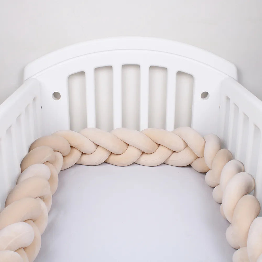 Tour De Lit Tressé Beige Blanc 5