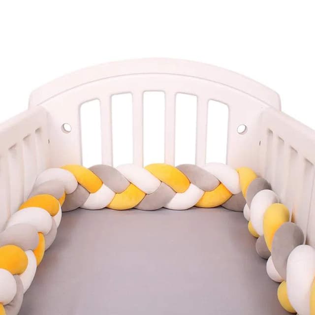 Tour De Lit Tressé Jaune Moutarde